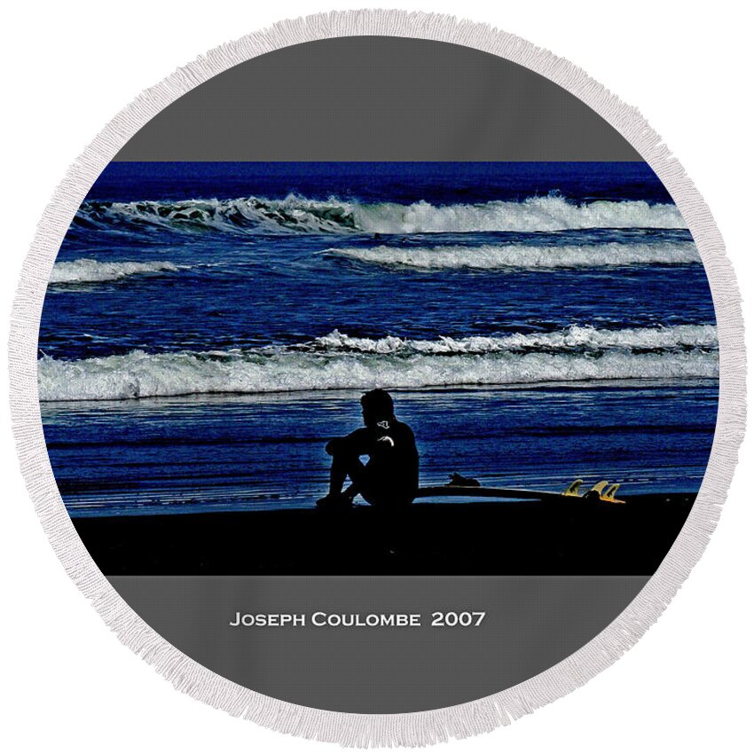 California Round Beach Towel featuring the photograph California Surfer 2007 by Joseph Coulombe