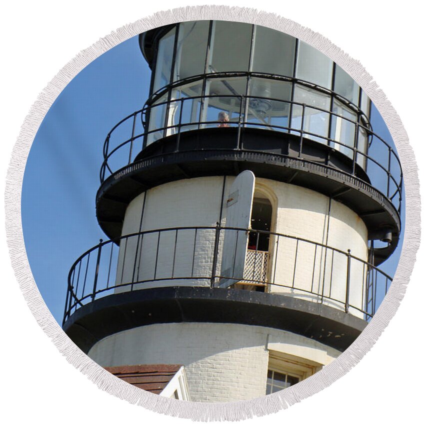 Lighthouses Round Beach Towel featuring the photograph Cape Cod Lighthouse by Ira Shander