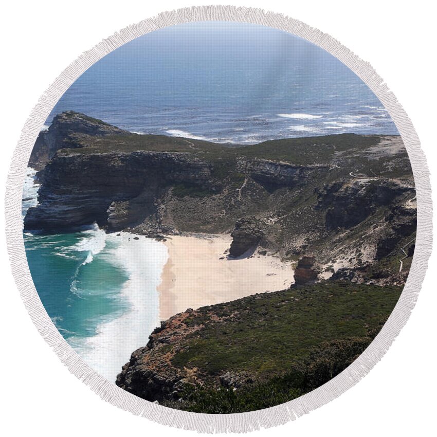 South Africa Round Beach Towel featuring the photograph Cape Of Good Hope Coastline - South Africa by Aidan Moran
