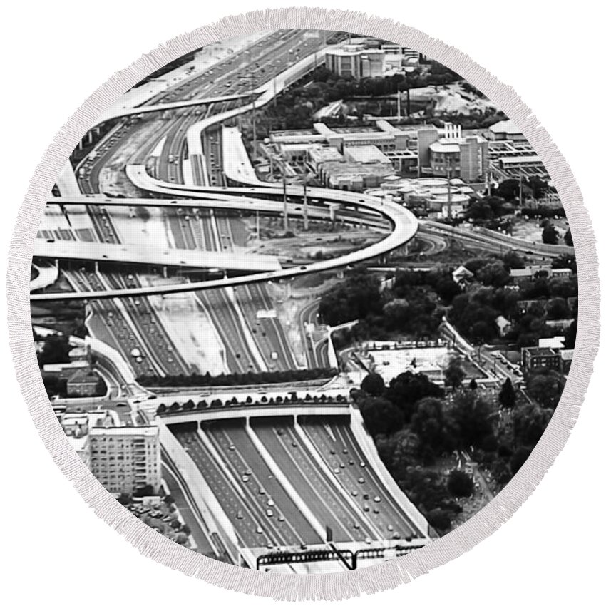 Photography Round Beach Towel featuring the photograph Capital Beltway by Nicola Nobile
