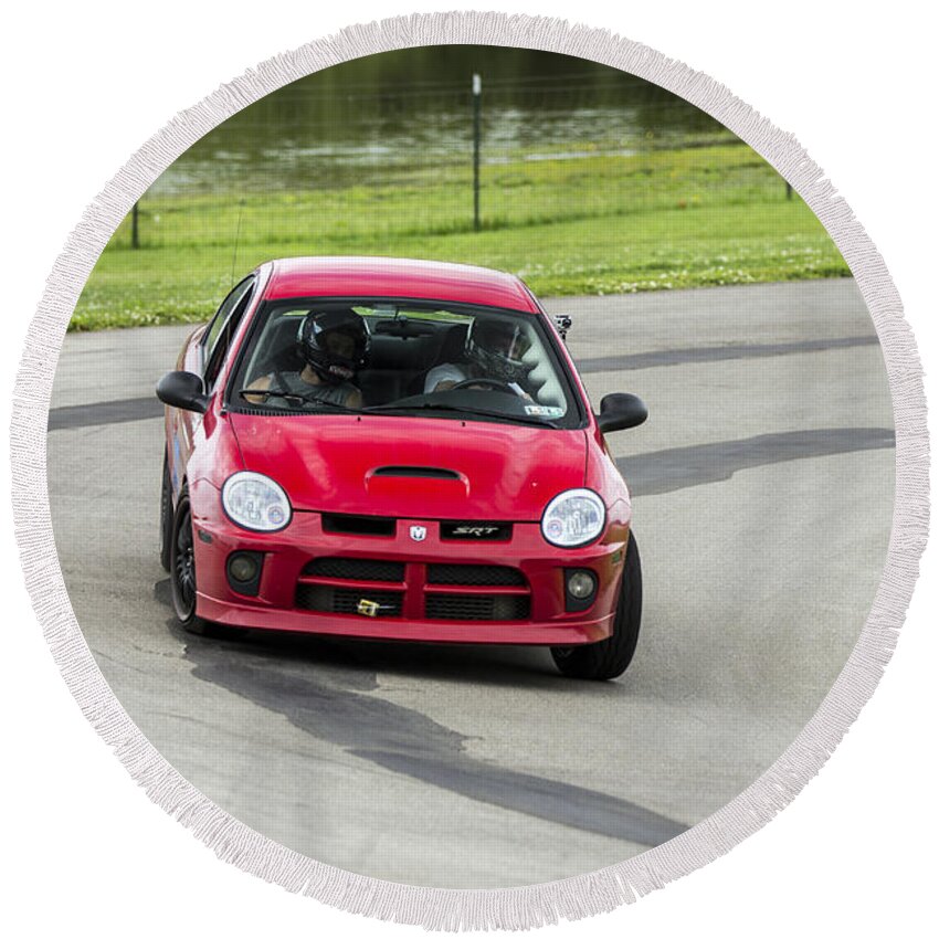 Dodge Neon Srt4 Round Beach Towel featuring the photograph Car No. 27 - 03 by Josh Bryant