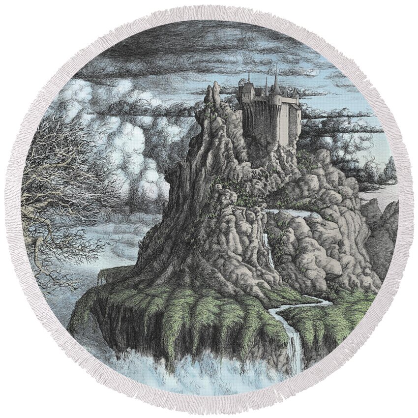 Castle Round Beach Towel featuring the digital art Castles Made of Sand ll by Peter Rashford