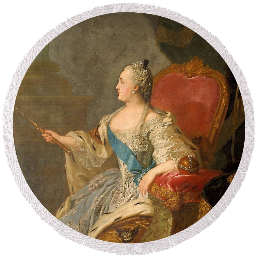 Catherine The Great Round Beach Towels