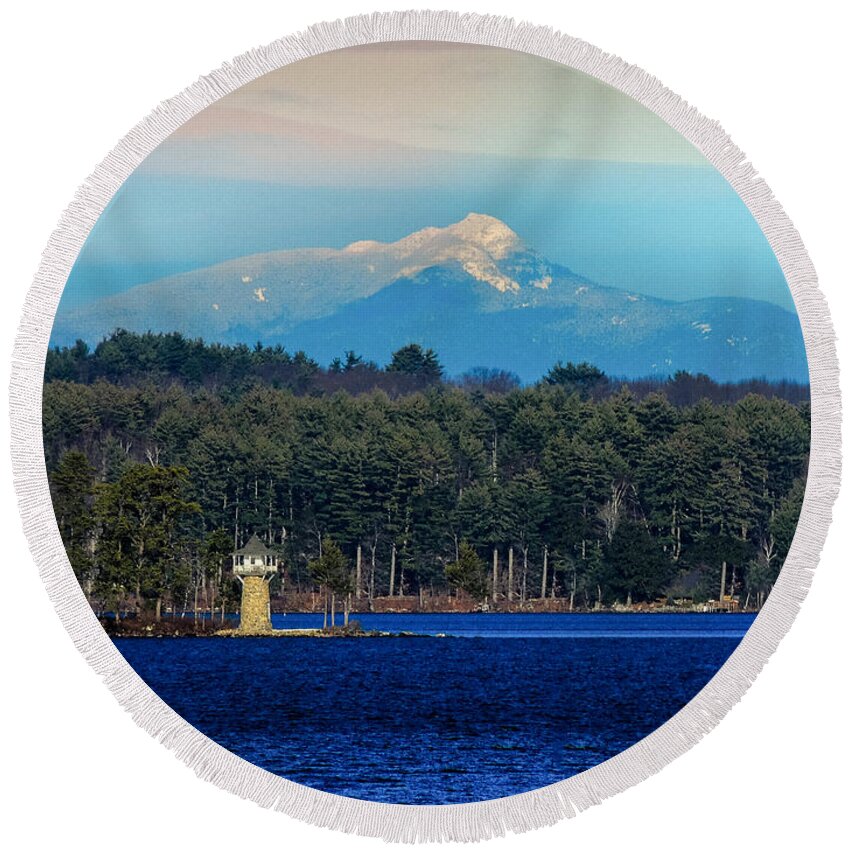 Chocorua Round Beach Towel featuring the photograph Chocorua and Spindle Point by Mim White