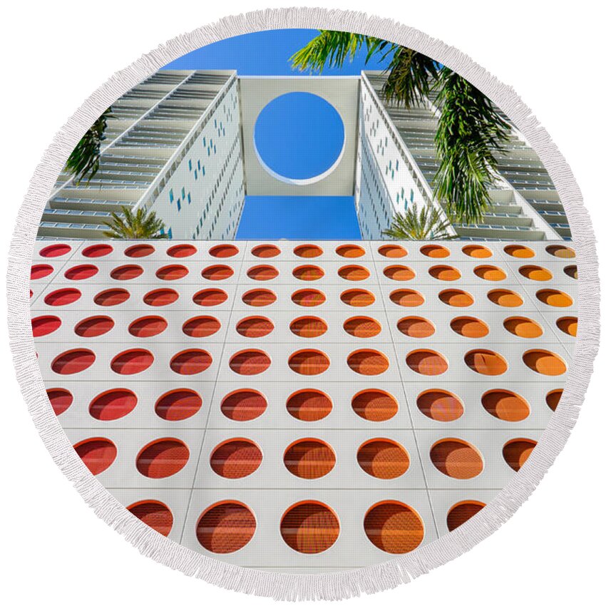 Architecture Round Beach Towel featuring the photograph Circles  by Raul Rodriguez