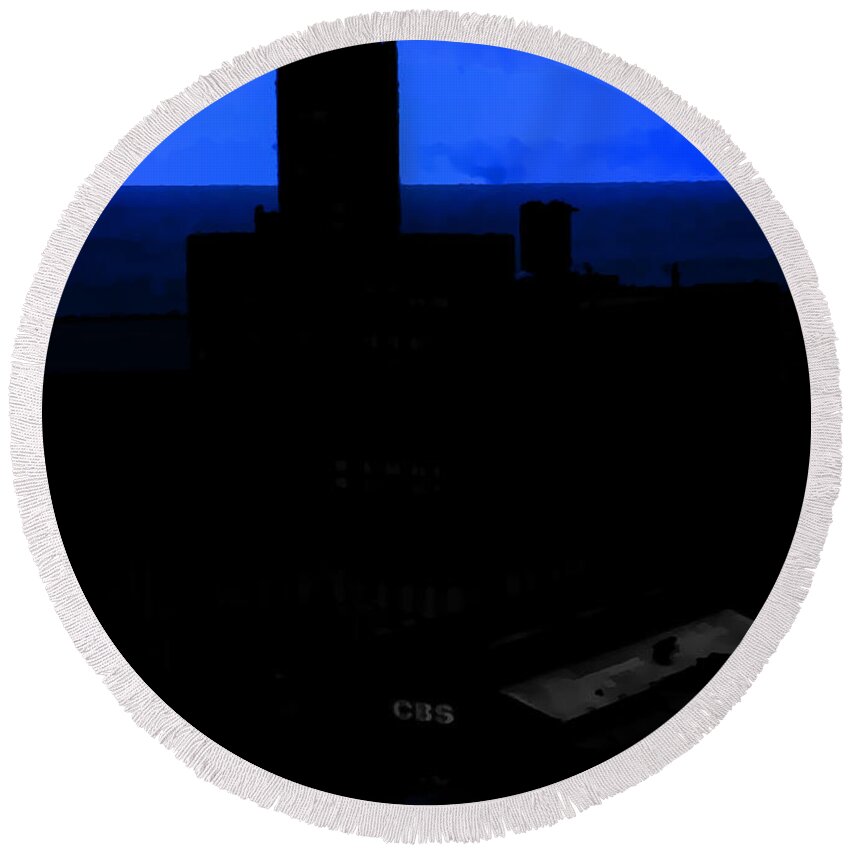  Round Beach Towel featuring the photograph City Church in Sillhouette by Cathy Anderson