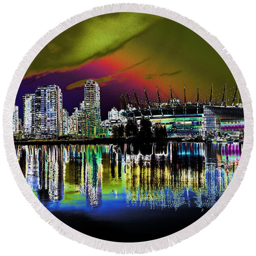 Vancouver Round Beach Towel featuring the photograph City Fantasy by Lawrence Christopher