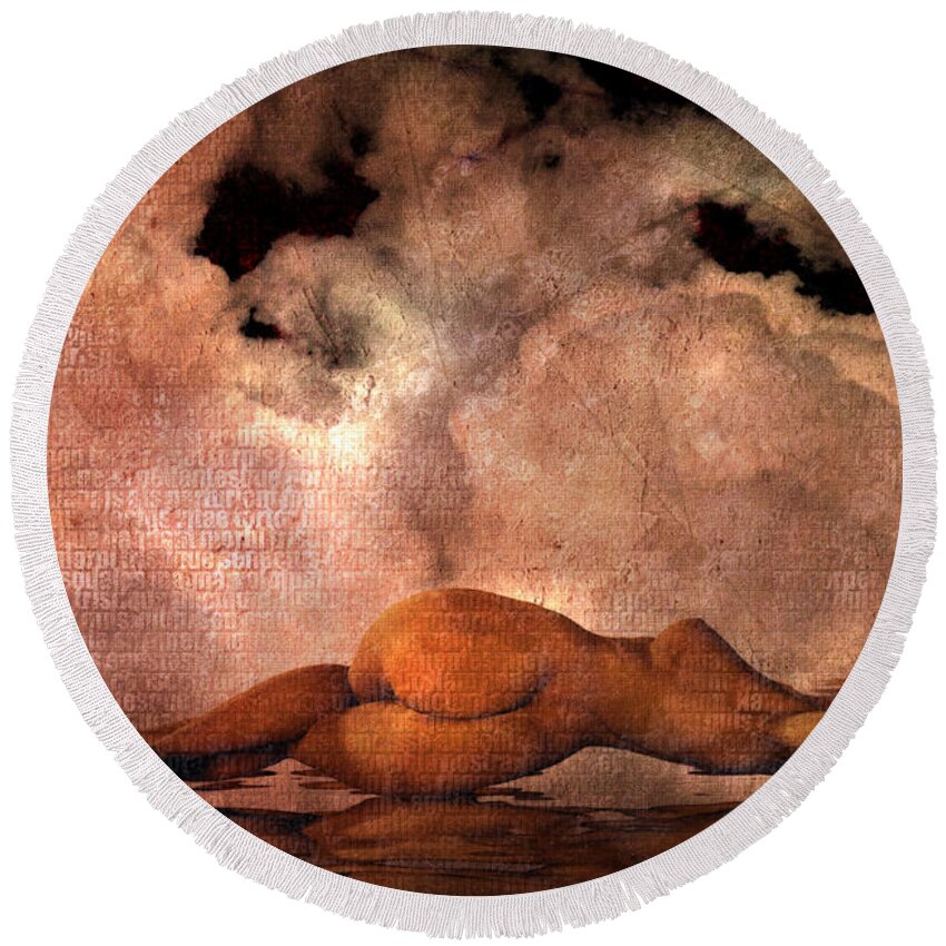 Nude Round Beach Towel featuring the digital art Classic Nude by Bruce Rolff