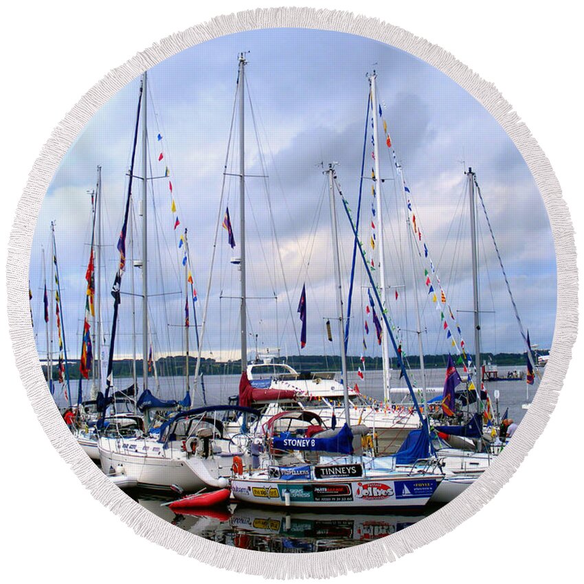 Boat Round Beach Towel featuring the photograph Clipper Festival 2 by Nina Ficur Feenan