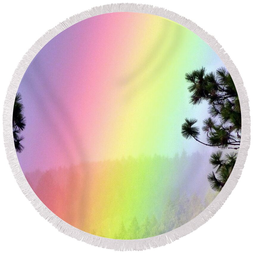 Close To The Pot Of Gold Round Beach Towel featuring the photograph Close To The Pot Of Gold by Will Borden
