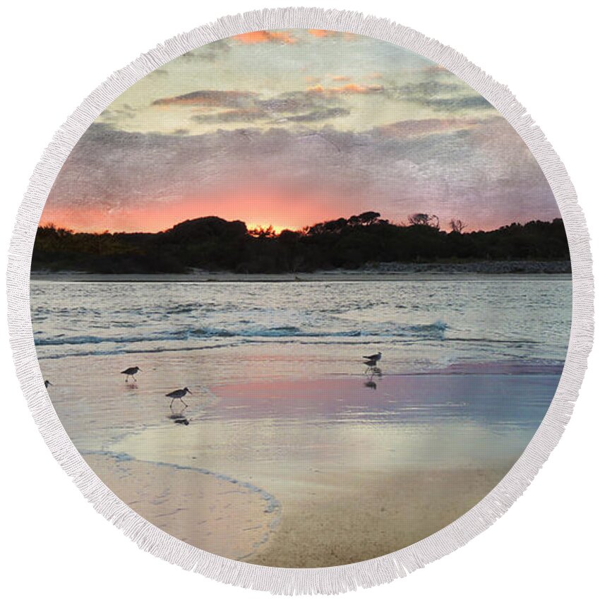 Myrtle Beach Round Beach Towel featuring the photograph Coastal Beauty by Betty LaRue