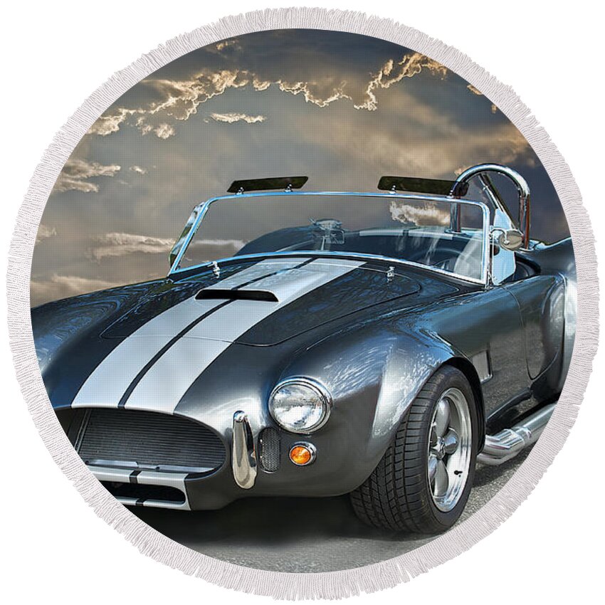 Auto Round Beach Towel featuring the photograph Cobra in the Clouds by Dave Koontz