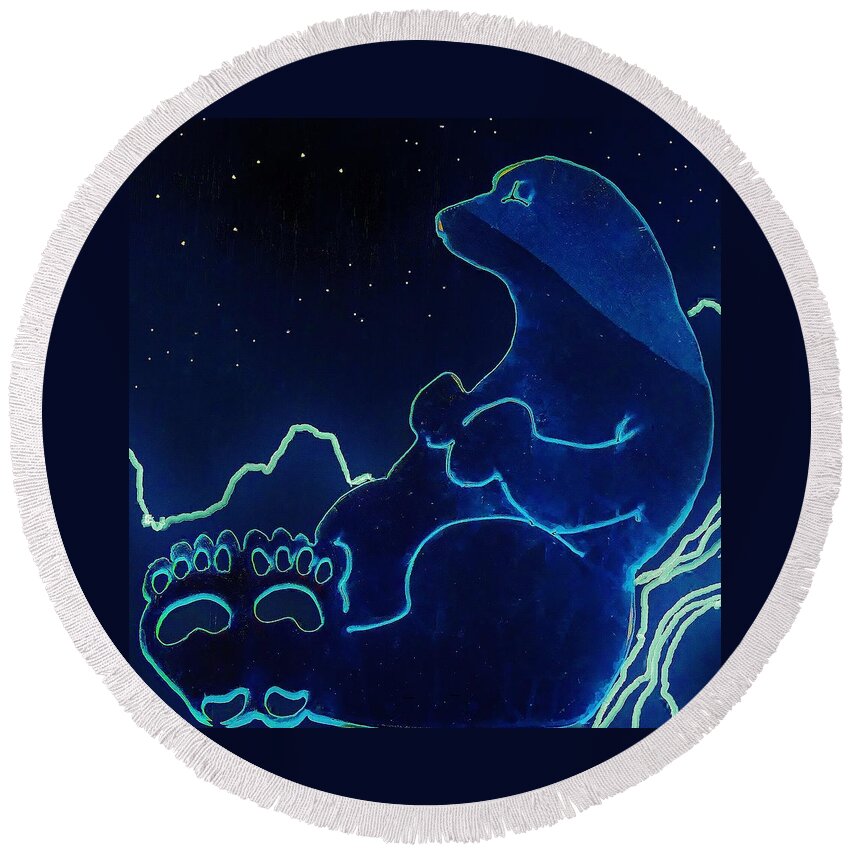 Blue Bear Round Beach Towel featuring the photograph Ursa Major by Larry Campbell