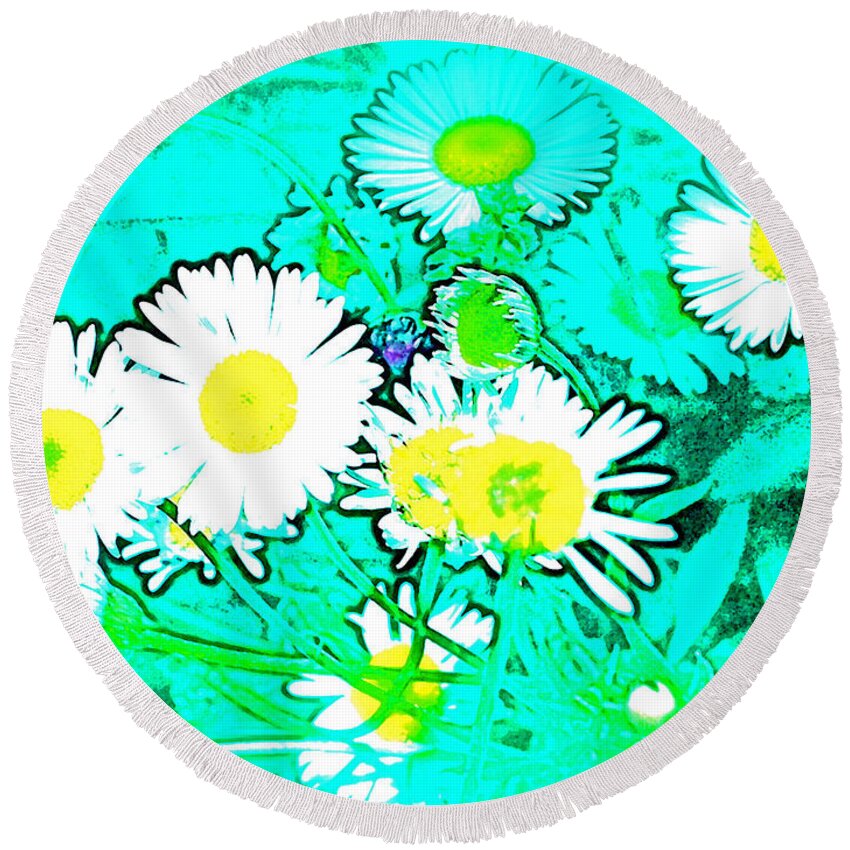 Flowers Round Beach Towel featuring the photograph Color 7 by Pamela Cooper