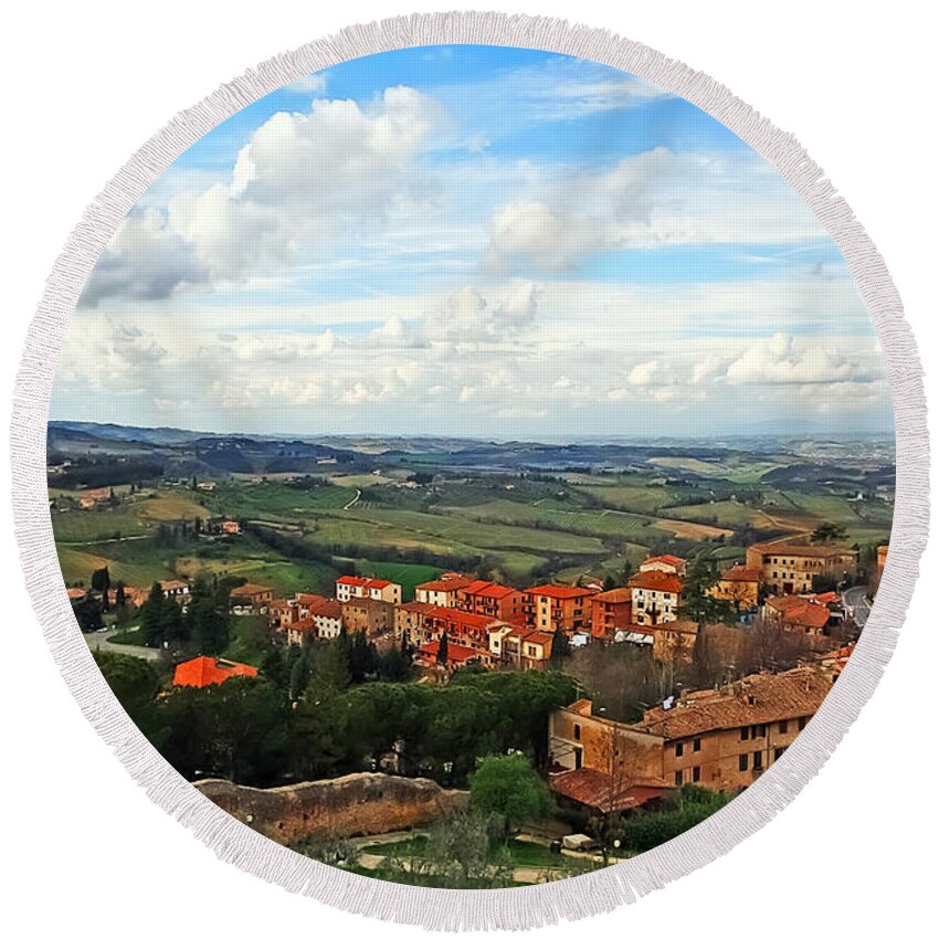Travel Round Beach Towel featuring the photograph Color of Tuscany by Elvis Vaughn