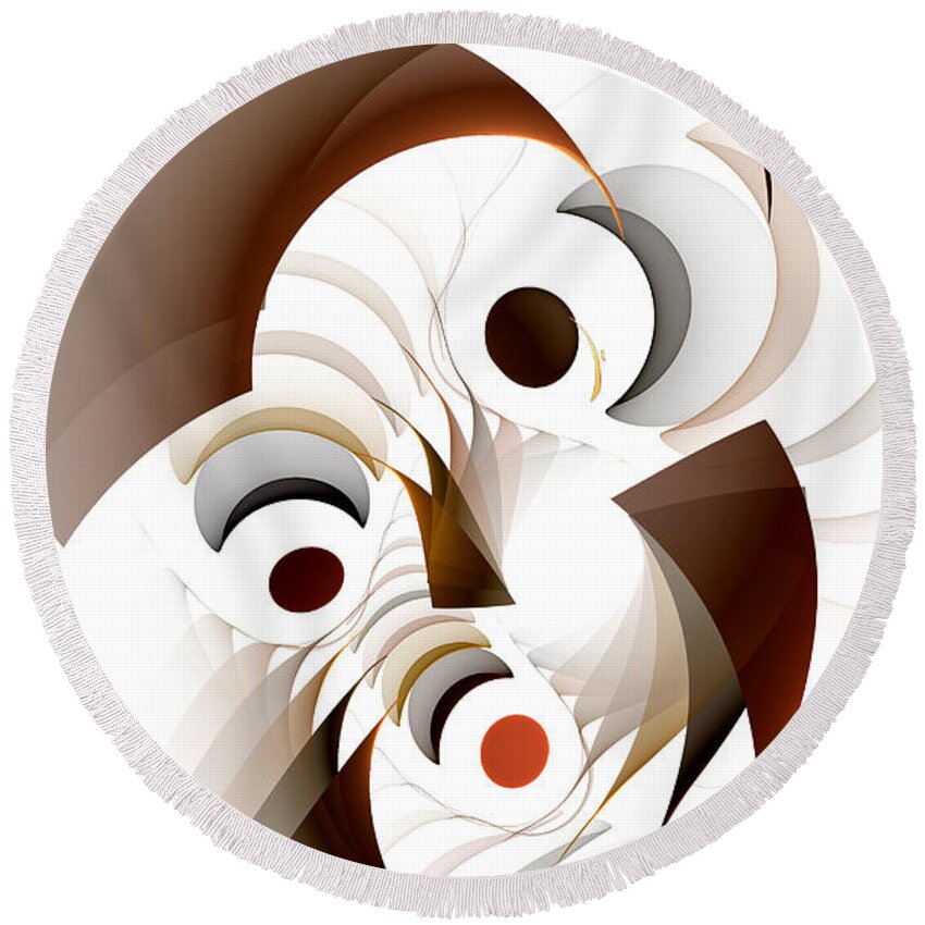 Confused Round Beach Towel featuring the digital art Confusion by Gary Blackman