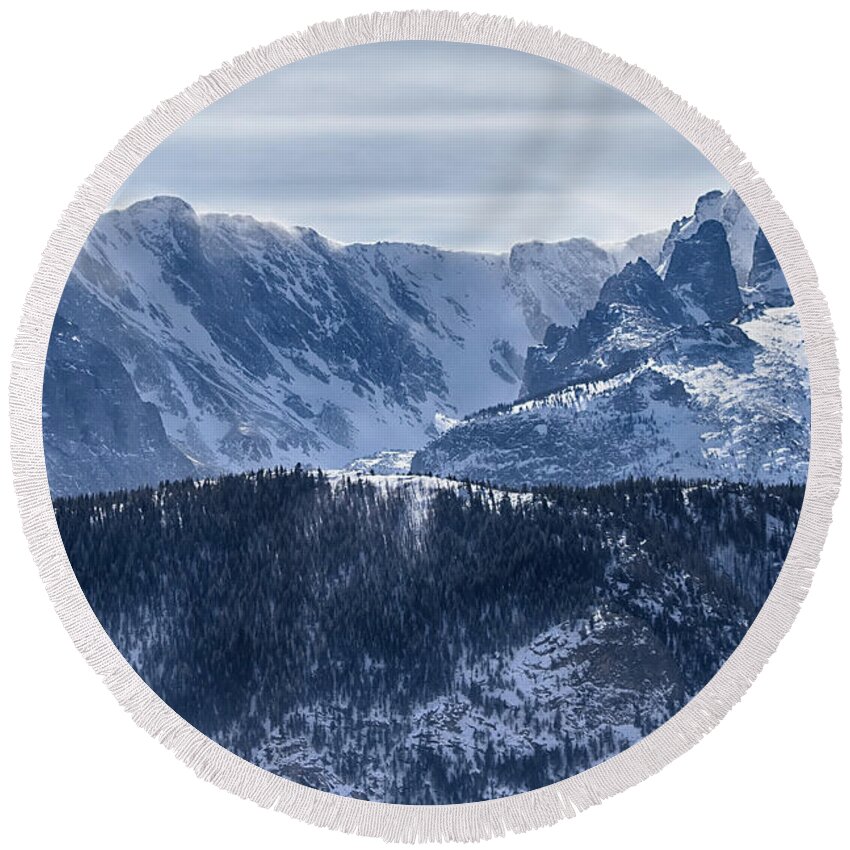 Colorado Round Beach Towel featuring the photograph Continental Divide CO Rocky Mountains National Park by James BO Insogna