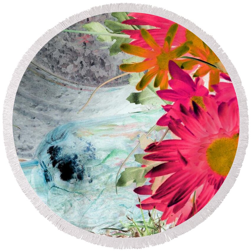 Flower Round Beach Towel featuring the photograph Country Summer - PhotoPower 1510 by Pamela Critchlow