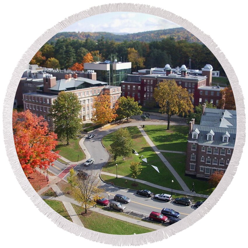 Dartmouth College Round Beach Towel featuring the photograph Dartmouth college campus by Georgia Clare