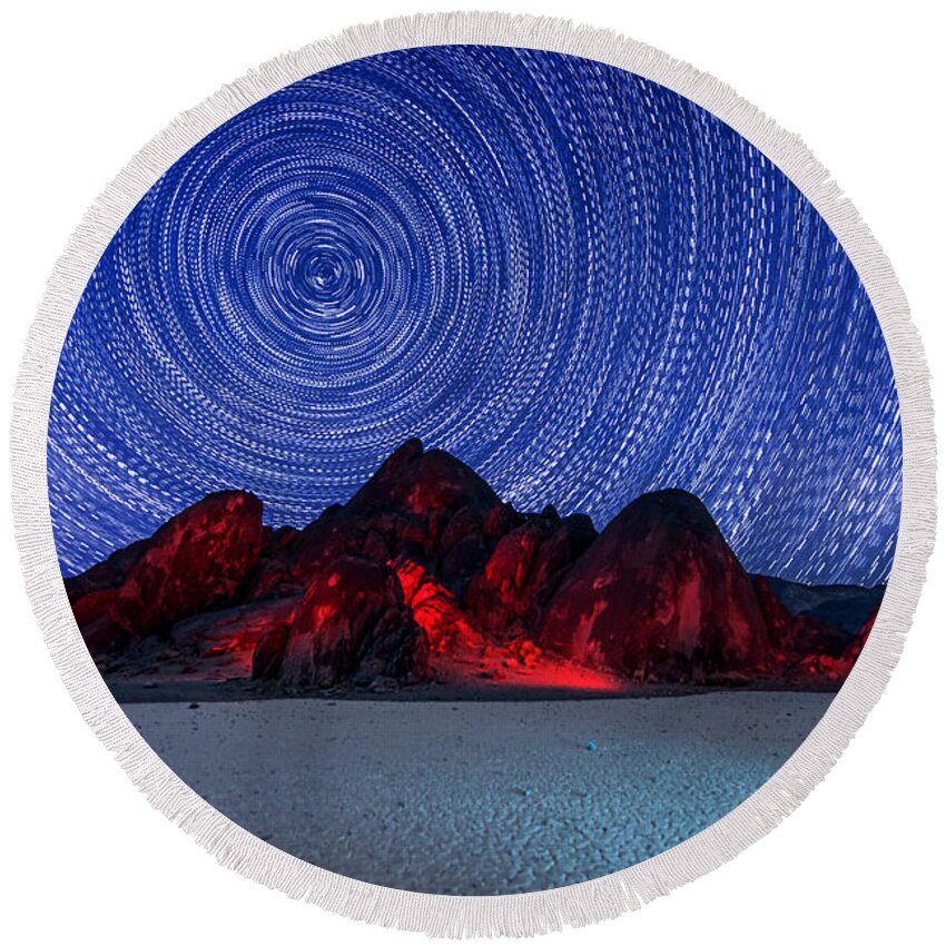 Death Valley Round Beach Towel featuring the photograph Death Star by Dustin LeFevre