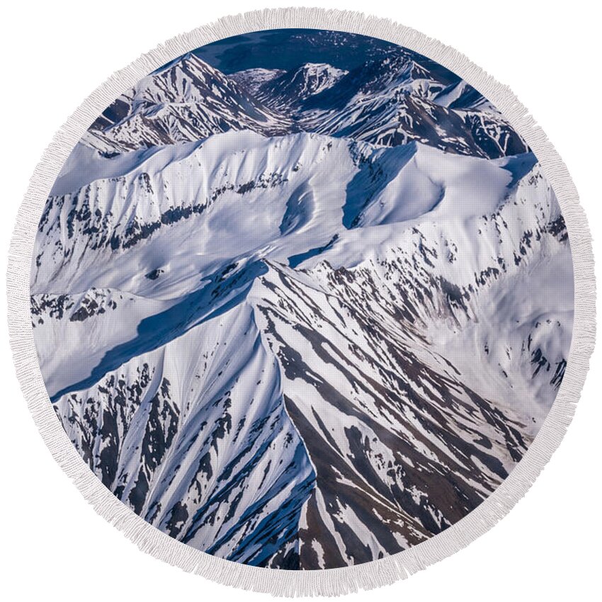 Alaska Round Beach Towel featuring the photograph Stunning Snowscape by Joan Wallner