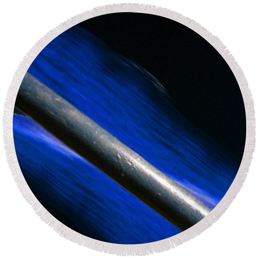 Augusta Stylianou Round Beach Towel featuring the digital art Diagonal Blue by Augusta Stylianou