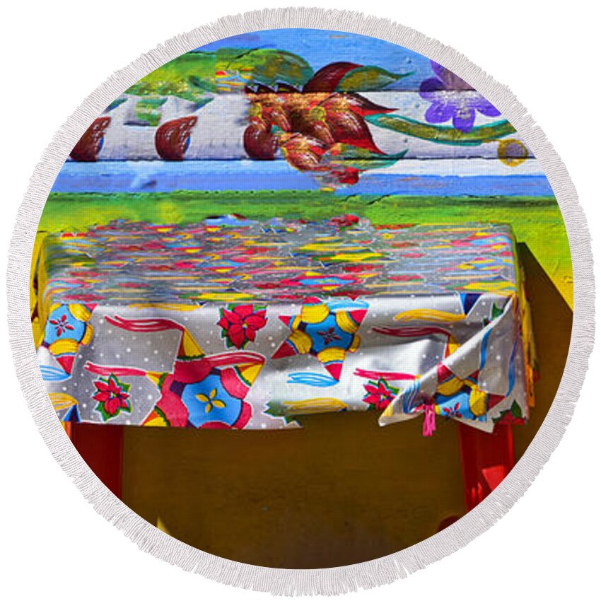 Disturbance In The Unified Field Round Beach Towel featuring the photograph Disturbance in the Unified Field by Skip Hunt