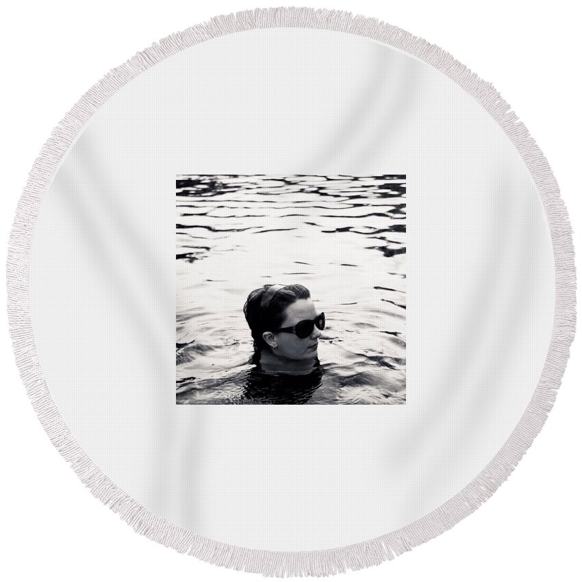 Swim Round Beach Towel featuring the photograph Donna by Aleck Cartwright