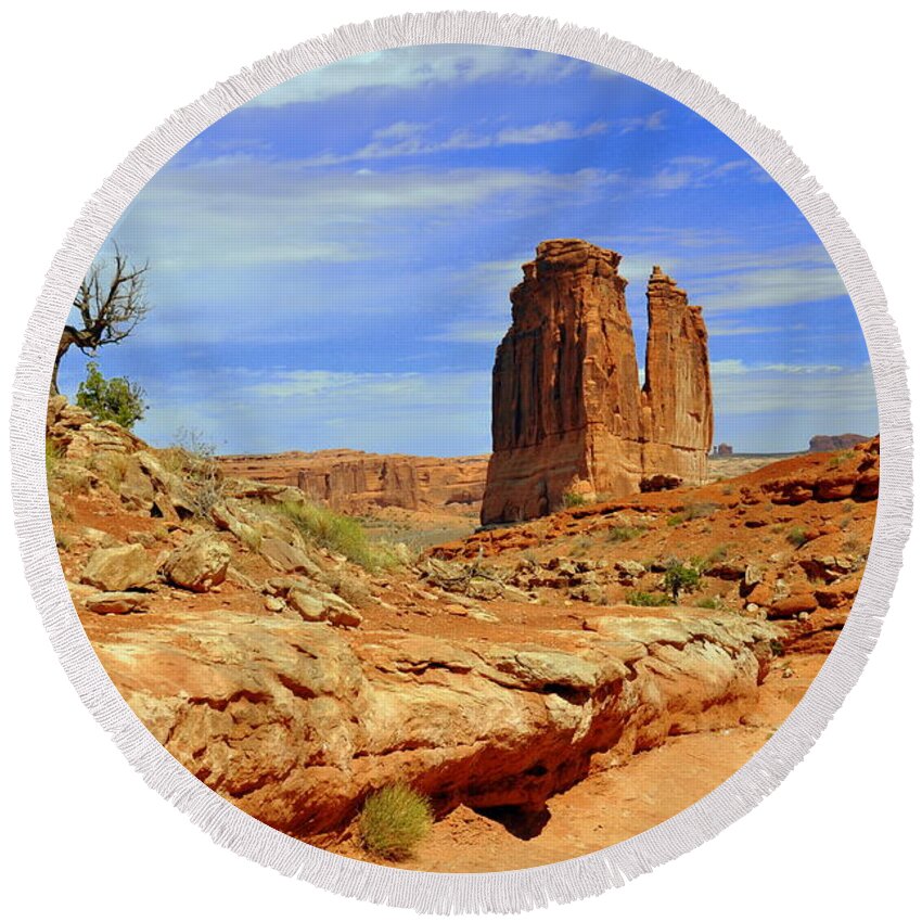 Arches National Park Round Beach Towel featuring the photograph Dsc_3690.jpg by Marty Koch