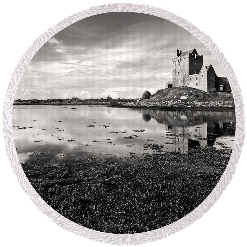 Ireland Round Beach Towel featuring the photograph Dunguaire Castle Ireland by Pierre Leclerc Photography