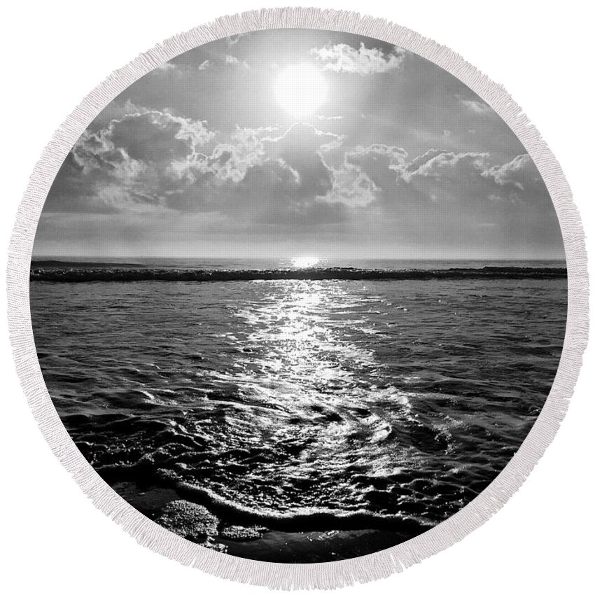 Beach Round Beach Towel featuring the photograph East by M West