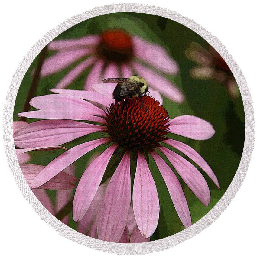 Garden Round Beach Towel featuring the photograph Echinacea - Pink Paradise by Yvonne Wright