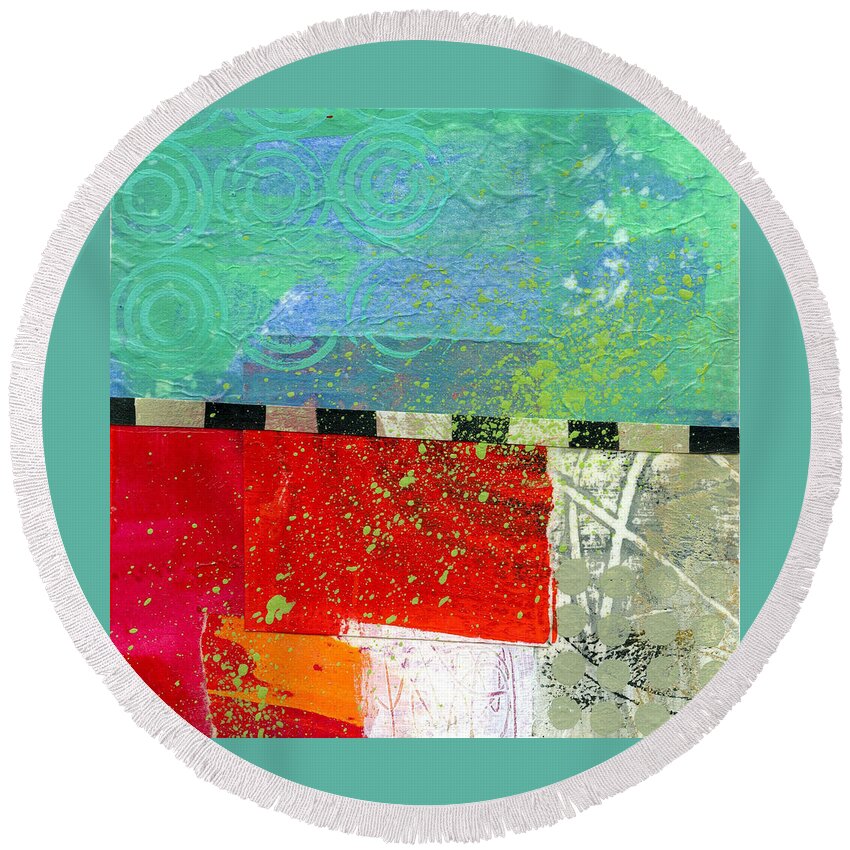 4x4 Round Beach Towel featuring the painting Edge 48 by Jane Davies