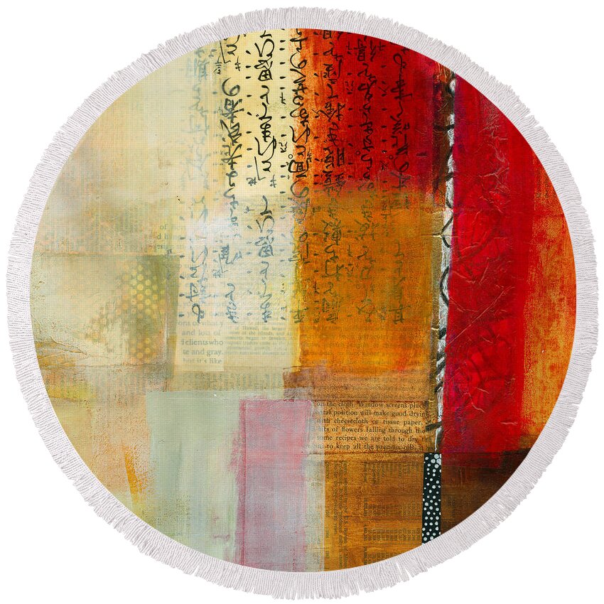 Acrylic Round Beach Towel featuring the painting Edge Location 8 by Jane Davies