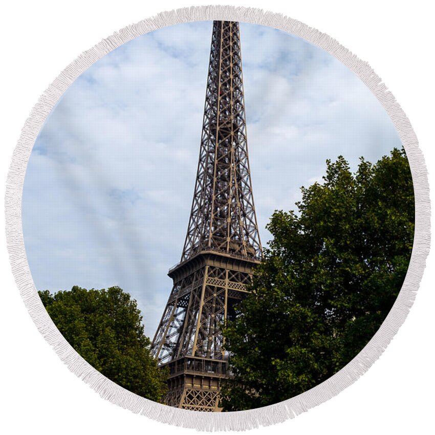 Landmark Round Beach Towel featuring the photograph Eiffel Tower Paris by Scott Lyons
