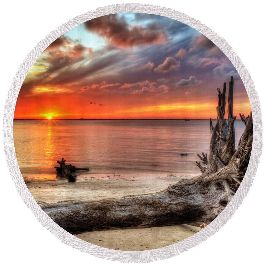 Jekyll Island Round Beach Towel featuring the photograph Endings by Greg and Chrystal Mimbs