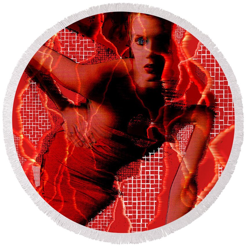 Ensnared Round Beach Towel featuring the digital art Ensnared by Seth Weaver
