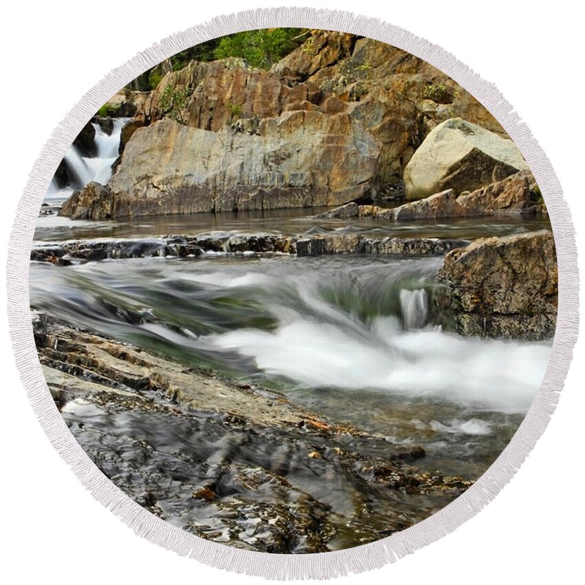 Nature Round Beach Towel featuring the photograph Everything Flows by Donna Blackhall