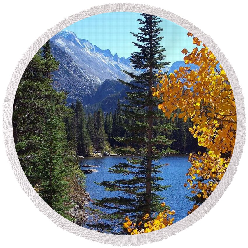 Rocky Round Beach Towel featuring the photograph Fall at Bear Lake by Tranquil Light Photography