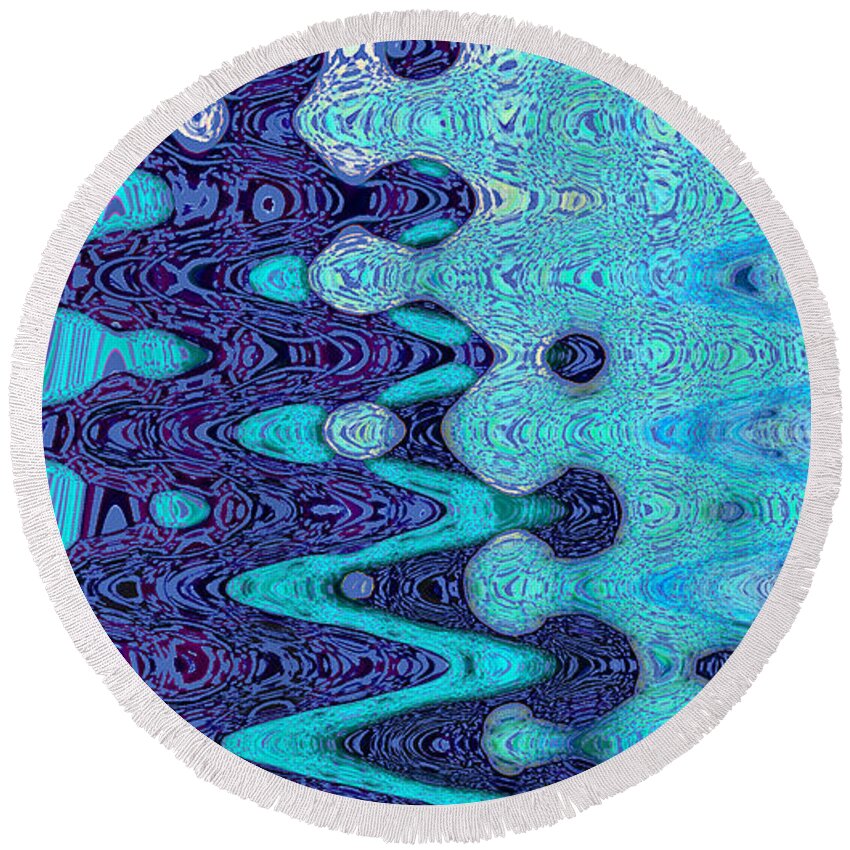 Festive Round Beach Towel featuring the photograph Festive Abstract Panel III by Nina Silver