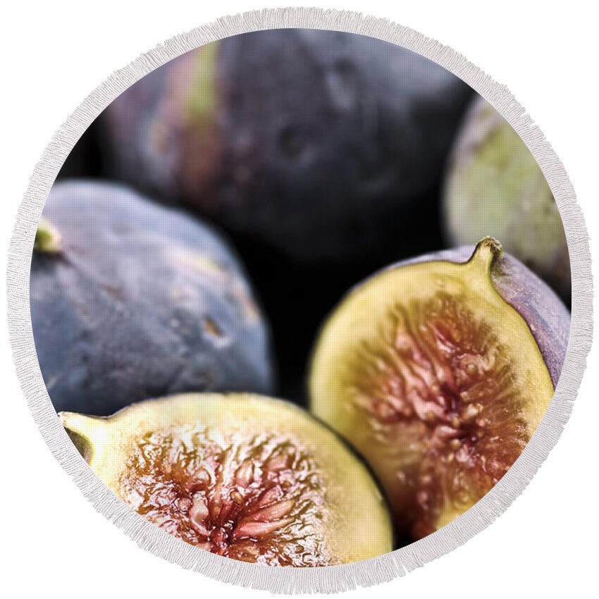 Fig Round Beach Towel featuring the photograph Figs 1 by Elena Elisseeva