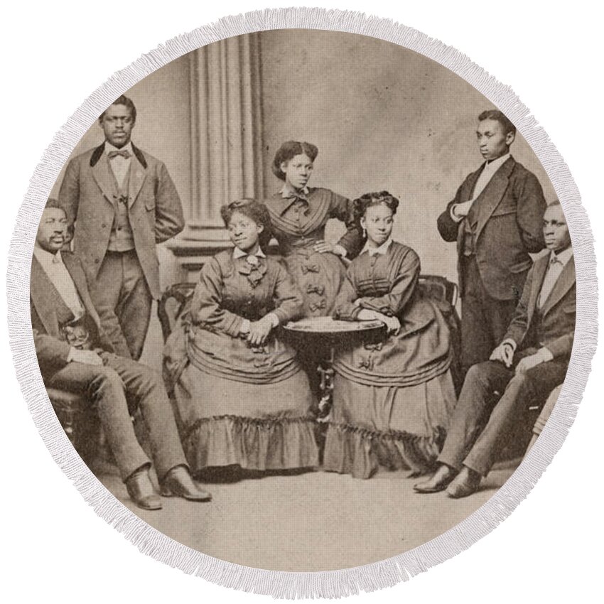 1880 Round Beach Towel featuring the photograph Fisk Jubilee Singers, C1880 by Granger