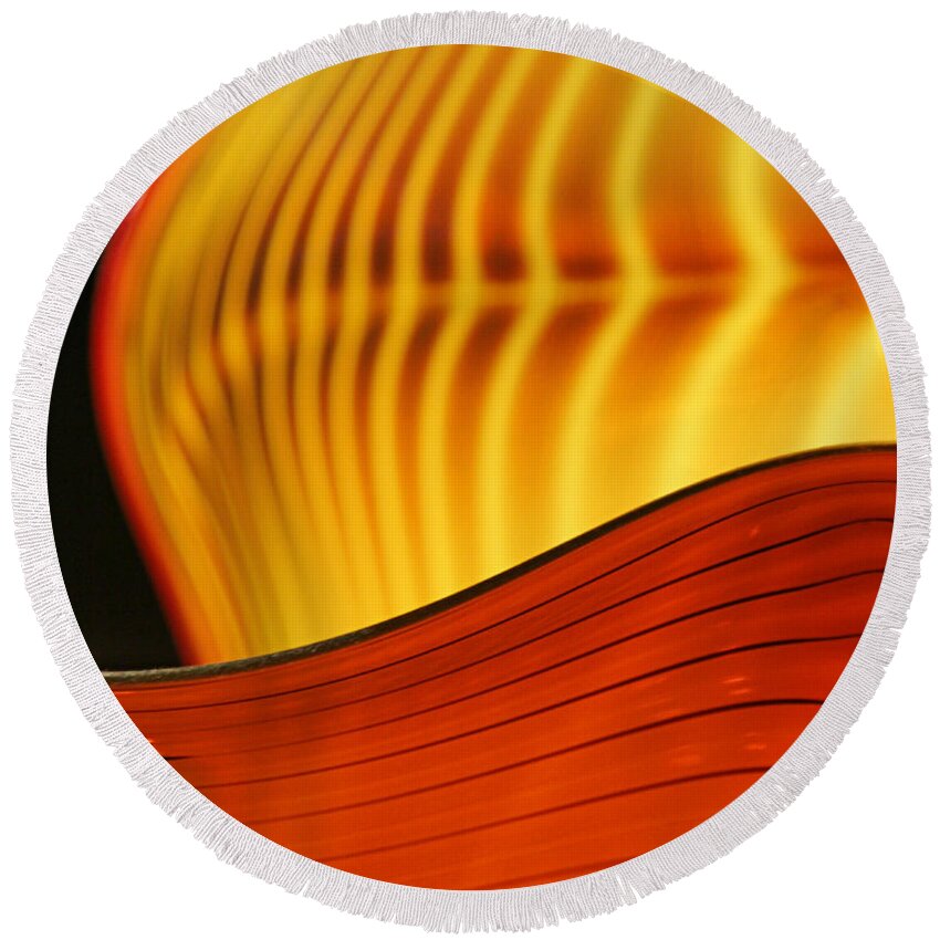 Orange Round Beach Towel featuring the photograph Flow by Eileen Gayle