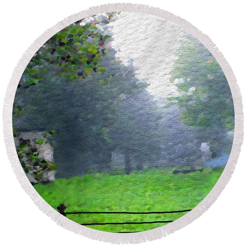 Portrait Round Beach Towel featuring the photograph Foggy Day by Morgan Carter