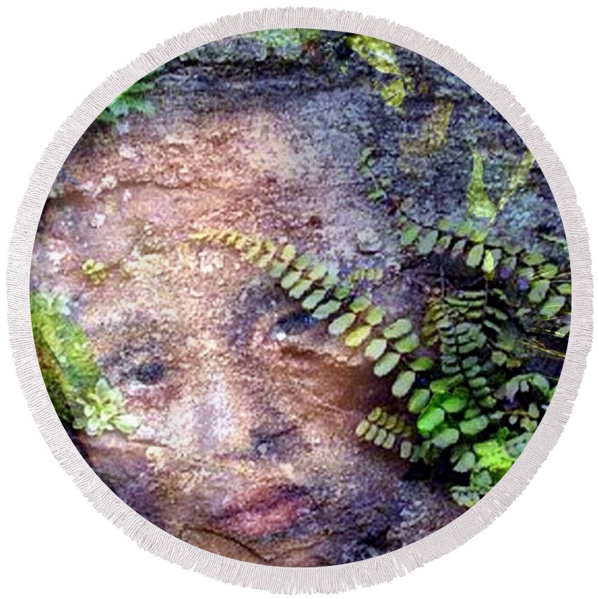 Girl Round Beach Towel featuring the photograph Forest Nymph by Jodie Marie Anne Richardson Traugott     aka jm-ART