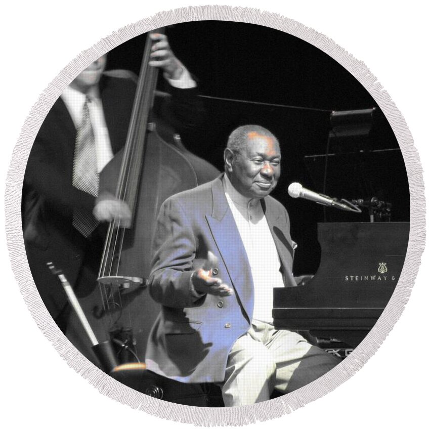 Freddy Cole Round Beach Towel featuring the photograph Freddy Cole and Elias Bailey by Cleaster Cotton