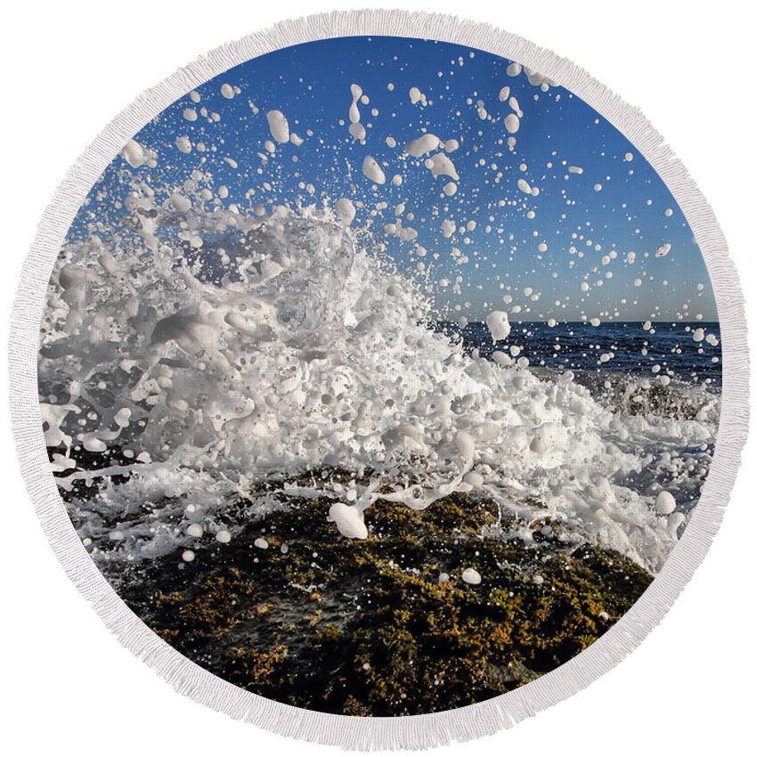 Australia Round Beach Towel featuring the photograph Froth and Bubble by Howard Ferrier