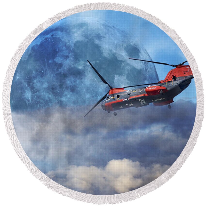 Full Round Beach Towel featuring the photograph Full Moon Rescue by Betsy Knapp