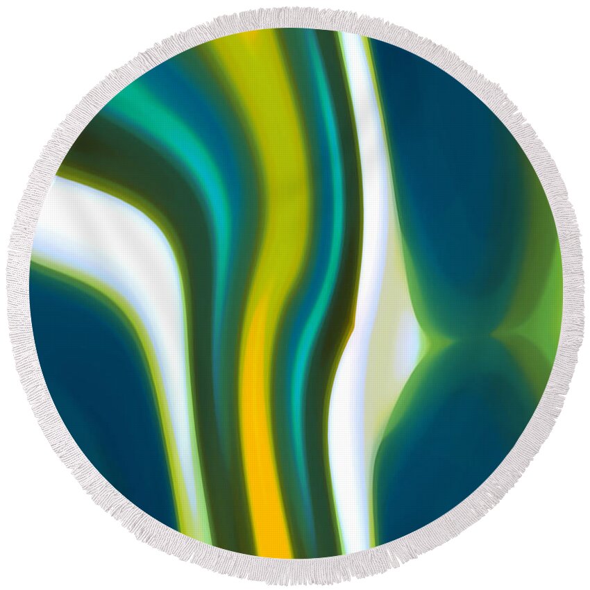 Abstract Landscape Round Beach Towel featuring the painting Abstract Tide 2 by Amy Vangsgard
