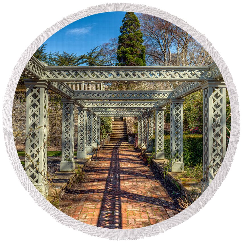 1792 Round Beach Towel featuring the photograph Garden Path by Adrian Evans